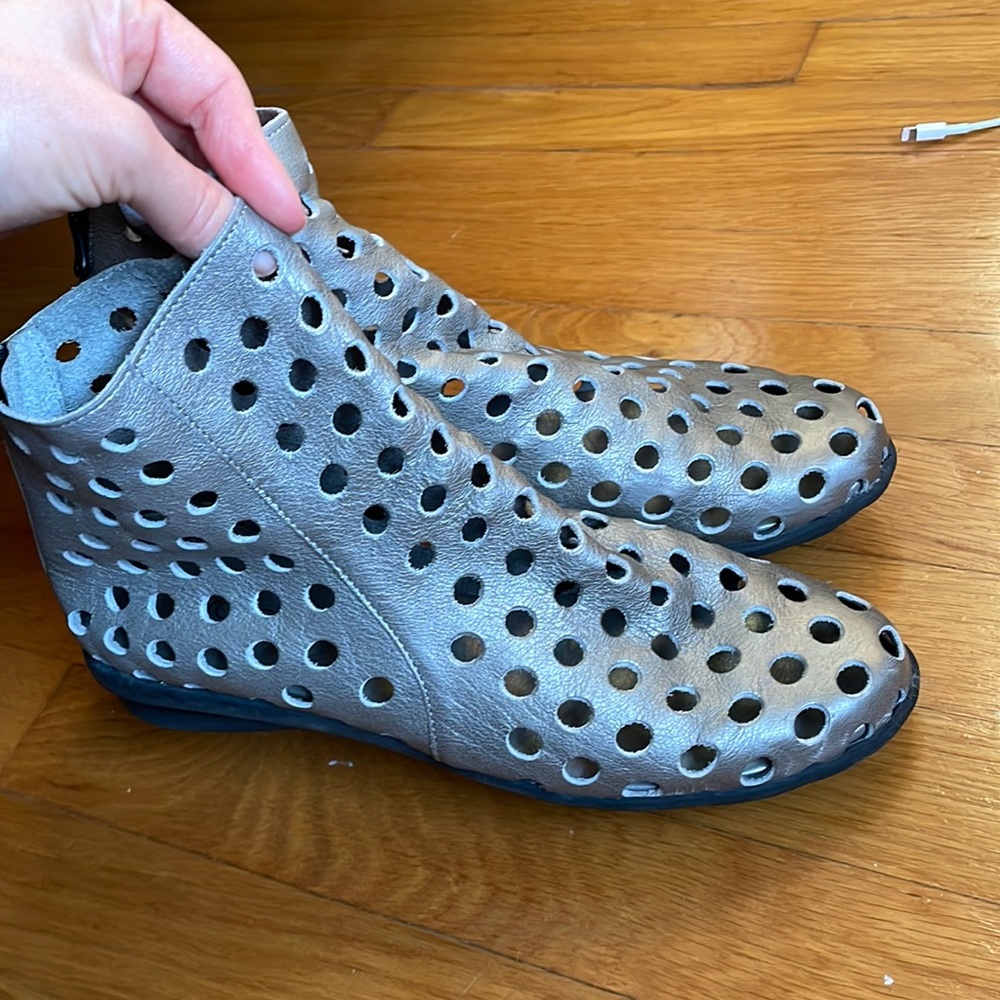 Arche Gray Perforated Ankle Boots